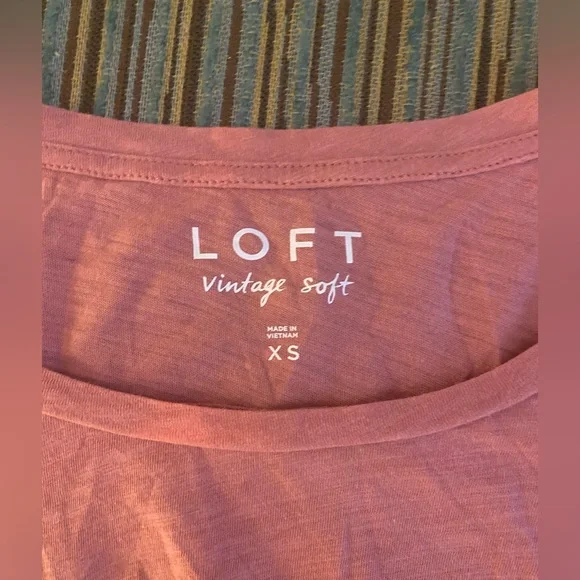 LOFT Pink Long Sleeve Vintage Soft Tee - Picture 2 of 2